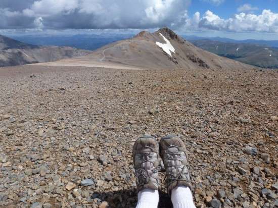 My feet, atop 14,258-foot Mt. Cameron in the Colorado Rockies. Taken on a camera, not my iPhone.