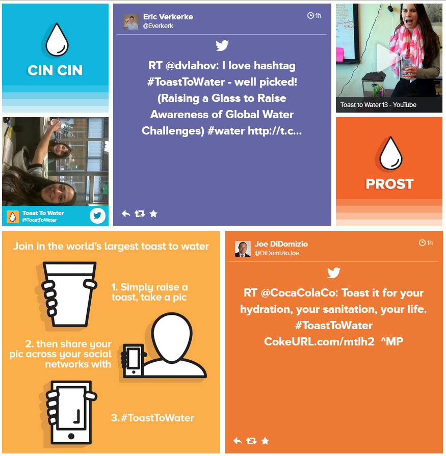 Coca-Cola and WWF give a toast to water on social media to bring attention to the stress on fresh water and provide helpful tips to conserve water.