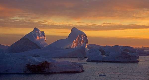 Greenland at dusk