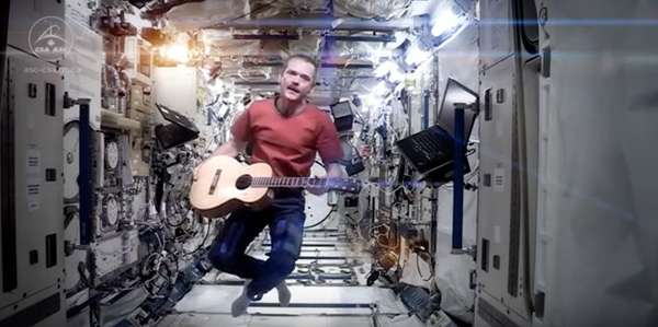 More than 40 years after the original release of David Bowie’s song “Space Oddity,” Canadian astronaut Colonel Chris Hadfield tested acoustics at zero gravity by singing it on the International Space Station. ©Onward Music Limited