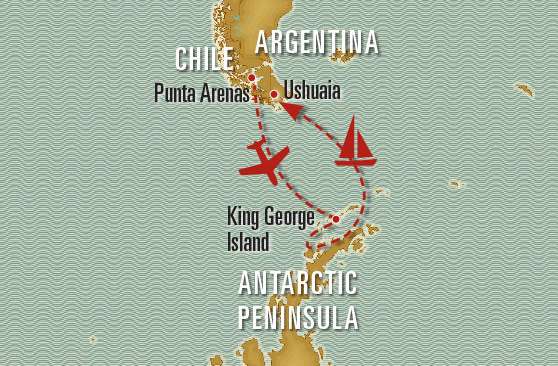 Map of Antarctica Tour Package