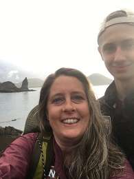 Camie and her son in the Galapagos