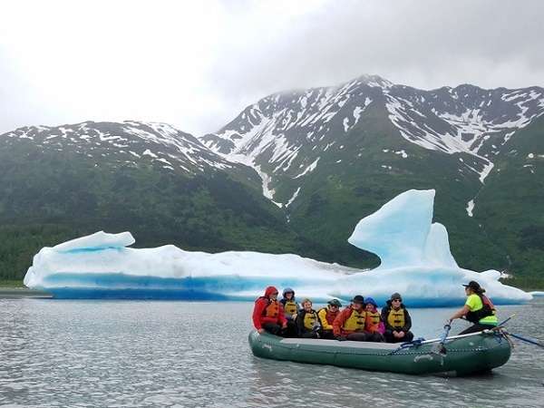 Rafting near glaciers in Alyeska