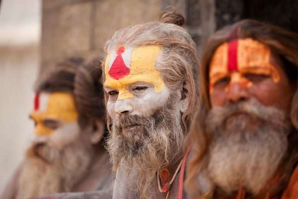 Sacred men in India.
