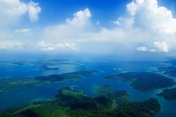Aerial of the Andaman Islands. 