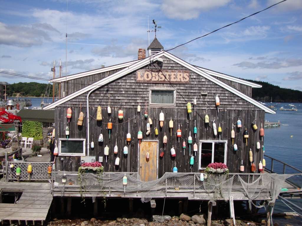Lobster buoys in Bar Harbor Maine