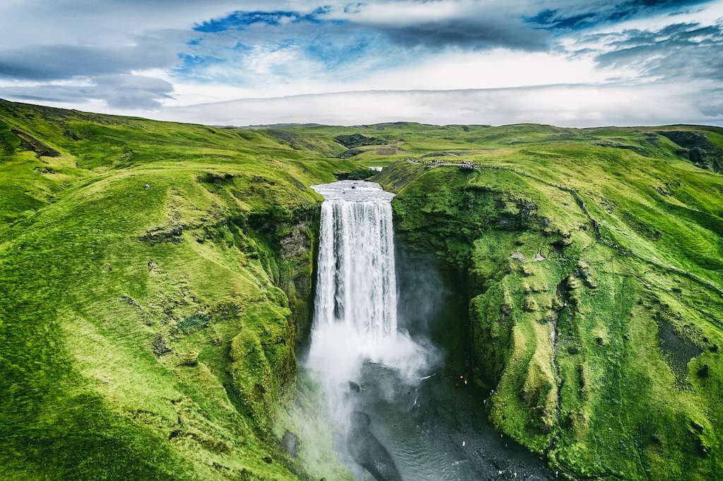 Skogafoss waterfall in Iceland.