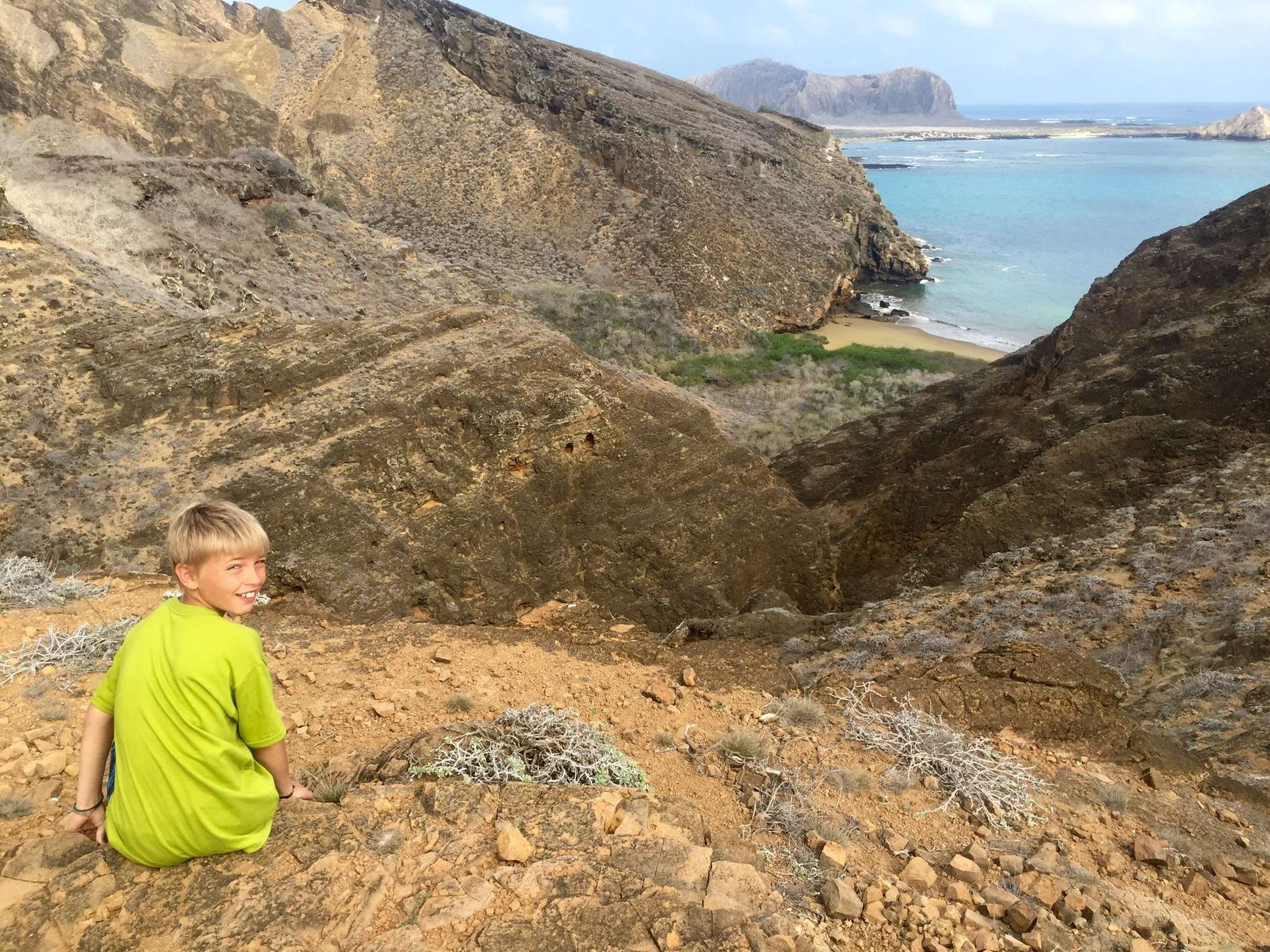 Looking out at the ocean on a Family Galapagos Adventure.