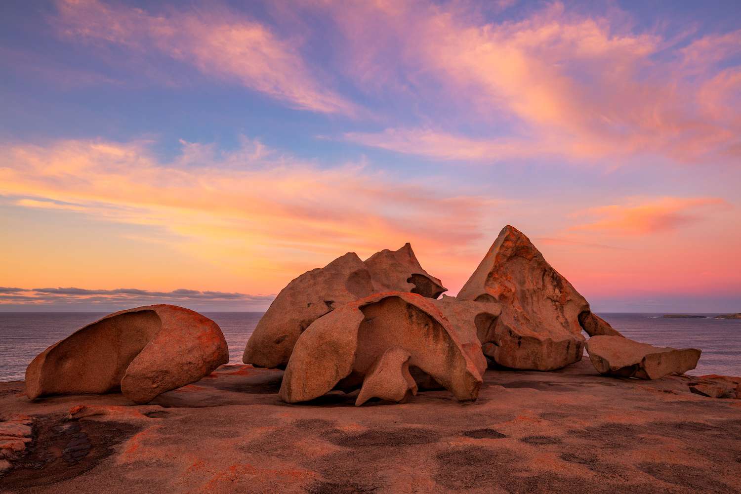 Sunrise over, The Remarkable Rocks.Flinders Chase National Park Kangaroo Island ,South Australia.