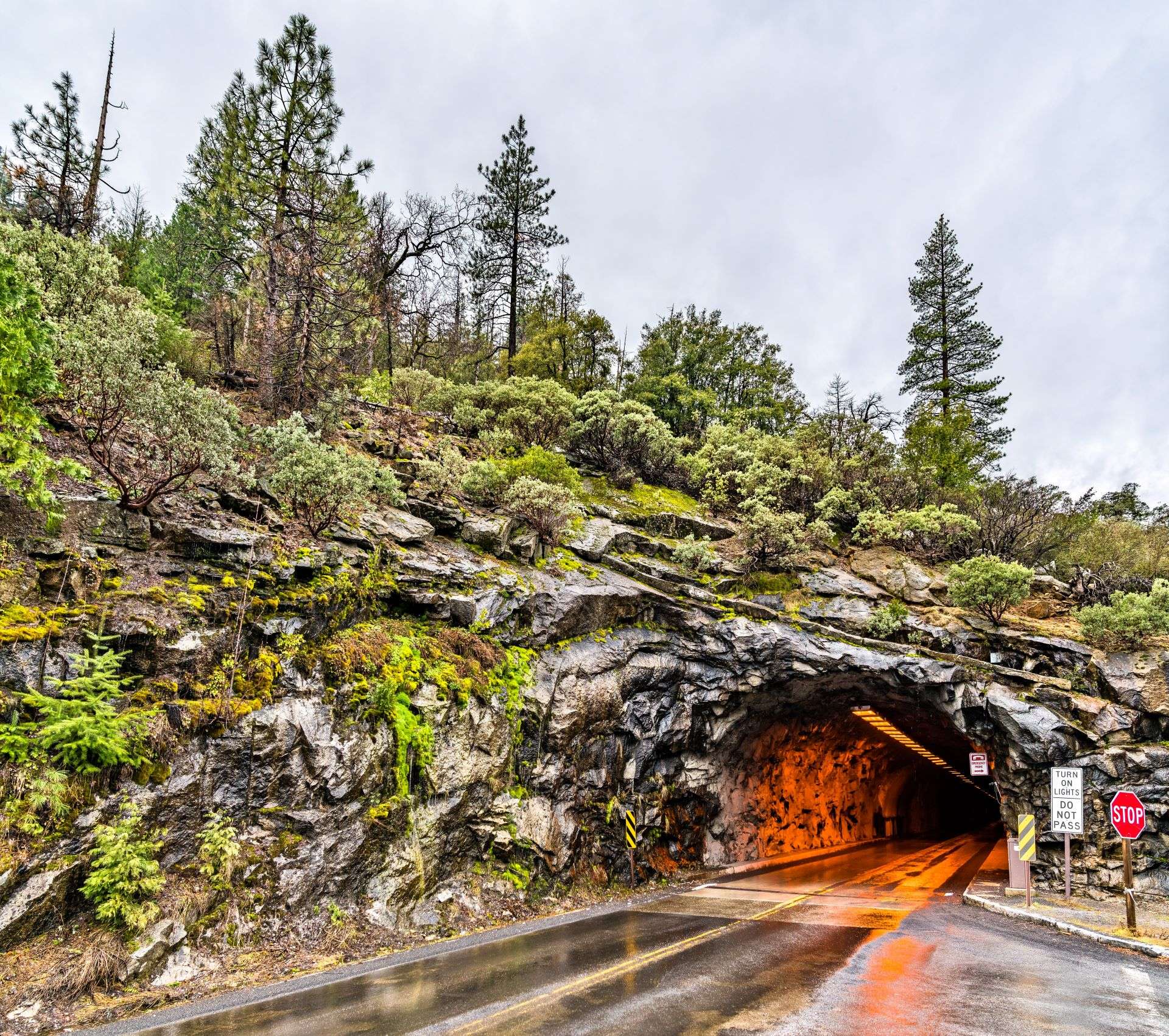 The Wawona tunnel in Yosemite National Park, California