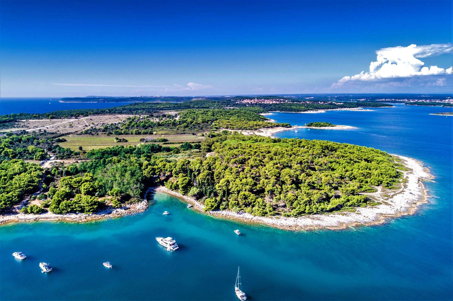 Aerial image of Cape Kamenjak in Croatia and Istria