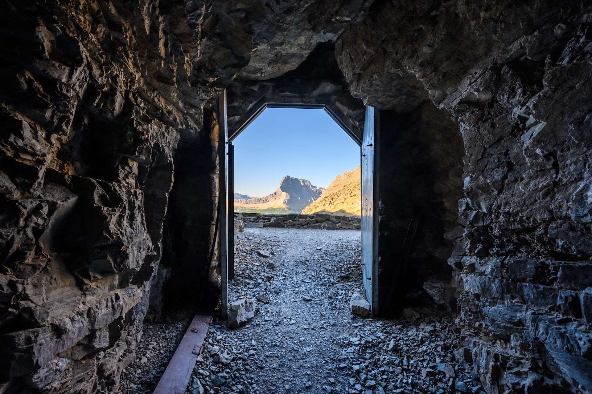 HDR of Ptarmigan Tunnel With Mountains in Background in summer