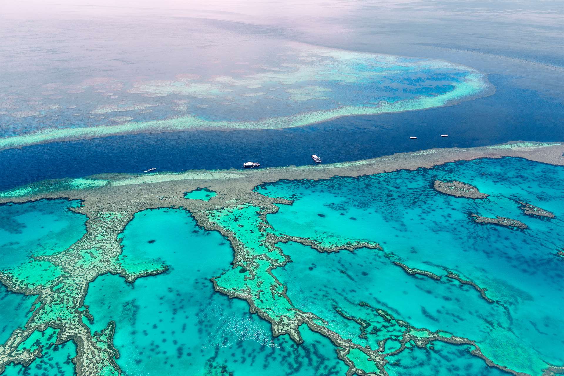 Aerial view of the Great Barrier Reef