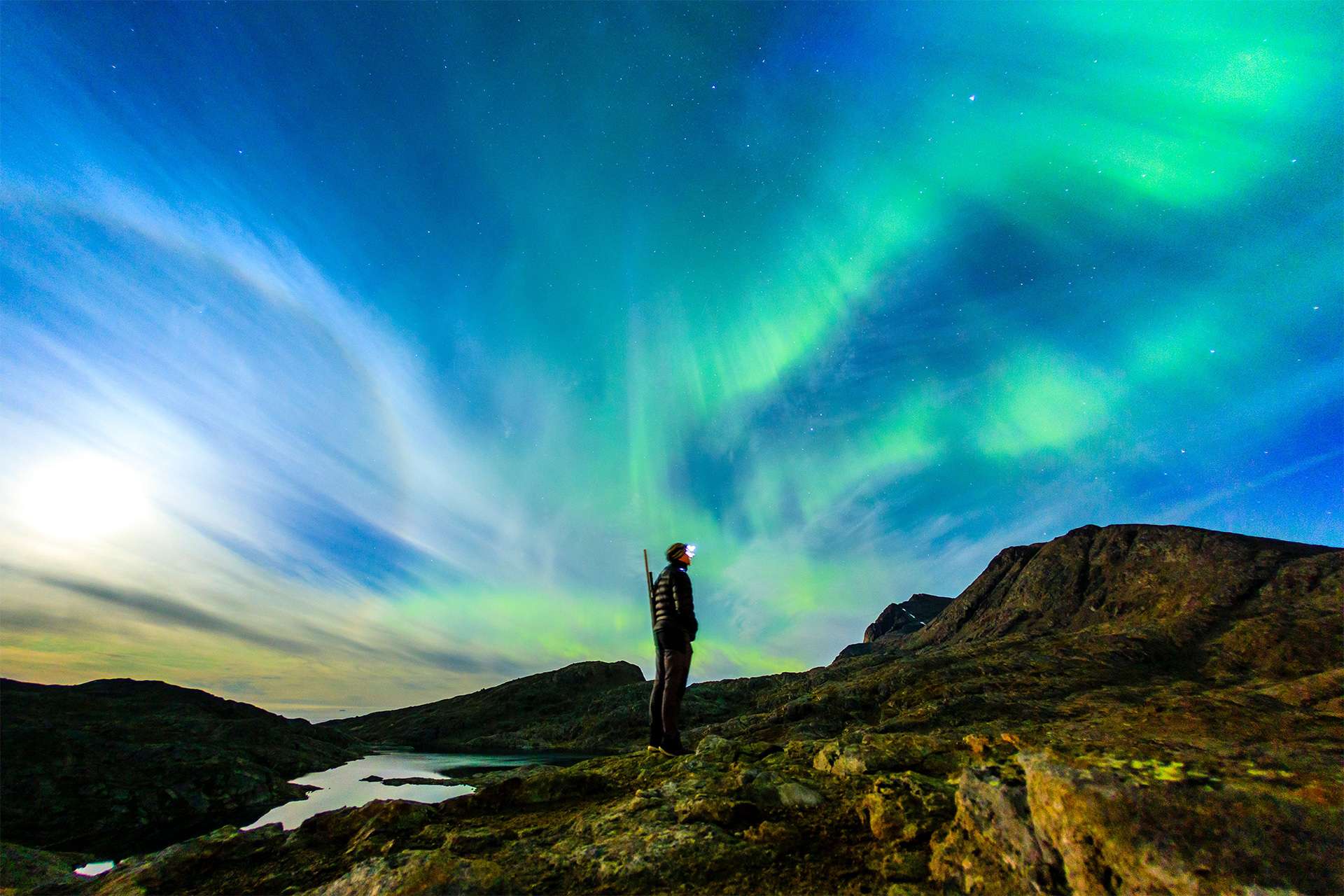 Greenland arctic polar adventure aurora lights night sky traveler