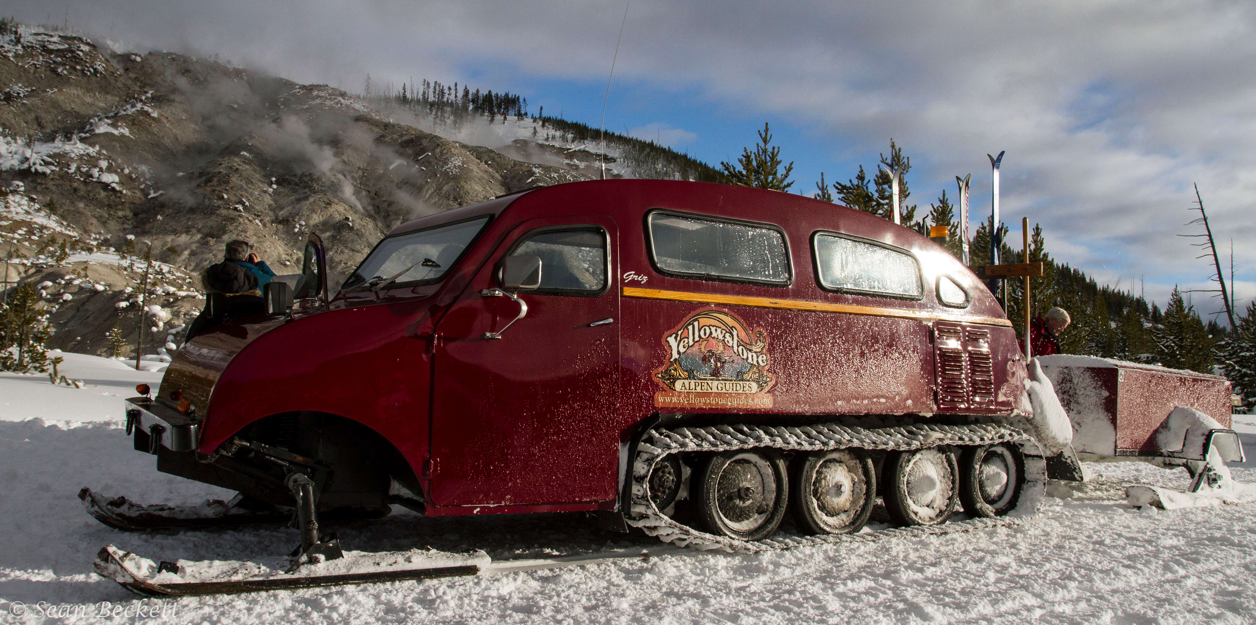 Bombardier snow coach, Yellowstone National Park