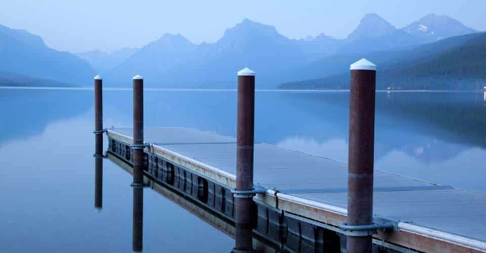 Apgar dock, Lake McDonald, Glacier National Park, Montana. 