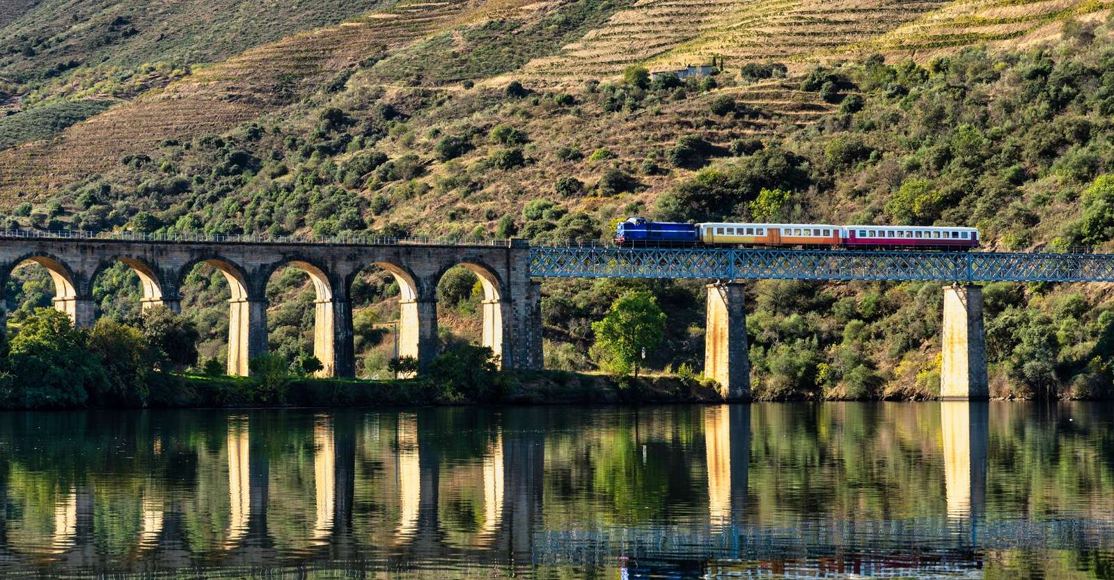 Linha do Douro train, Douro Valley, Portugal.
