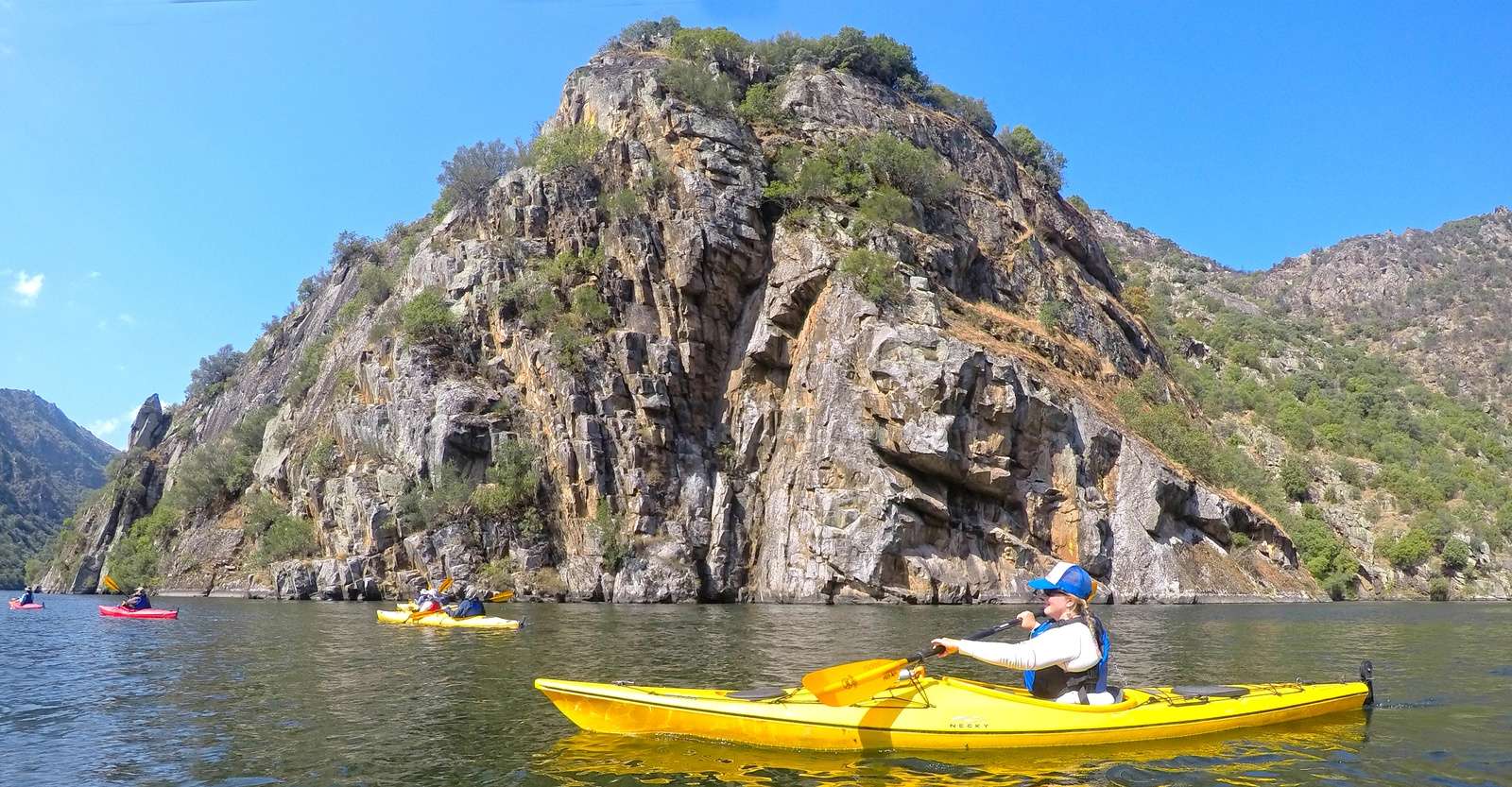 Nat Hab guests kayaking, Douro River, Portugal. 
