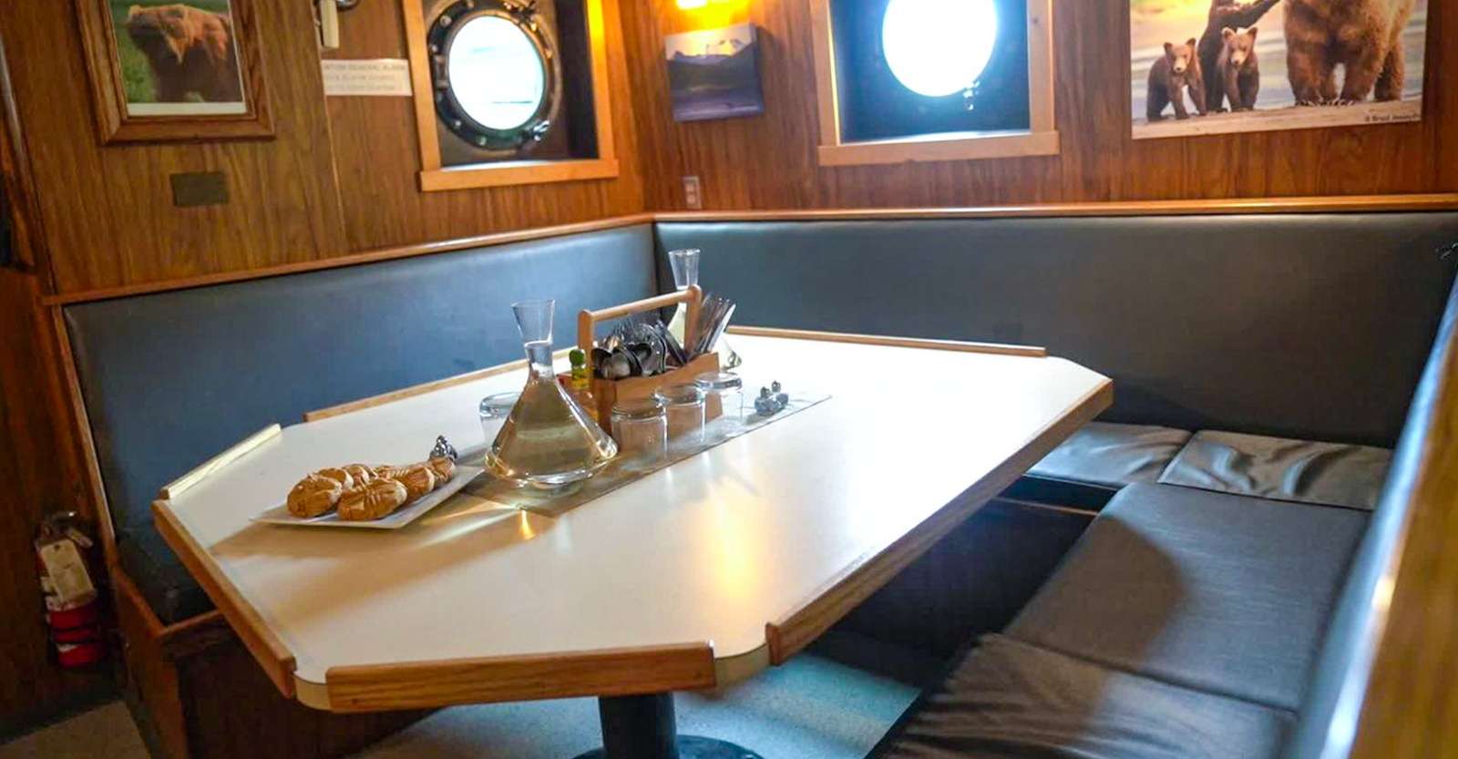 Dining area aboard the Ursus