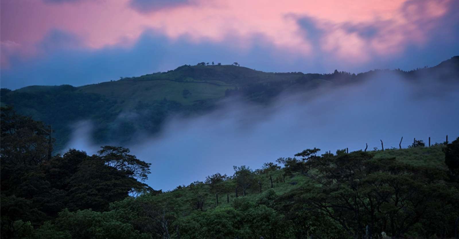 Misty sunset, Monteverde Cloud Forest, Costa Rica.