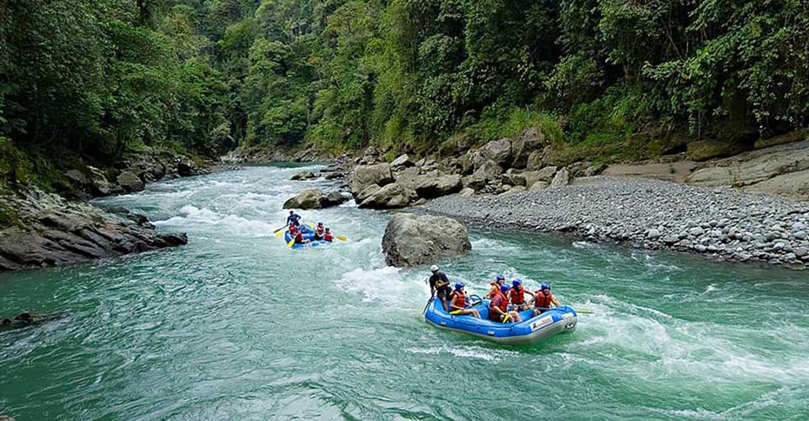 Nat Hab guests river rafting, Pacuare River, Talamanca Mountains, Costa Rica.