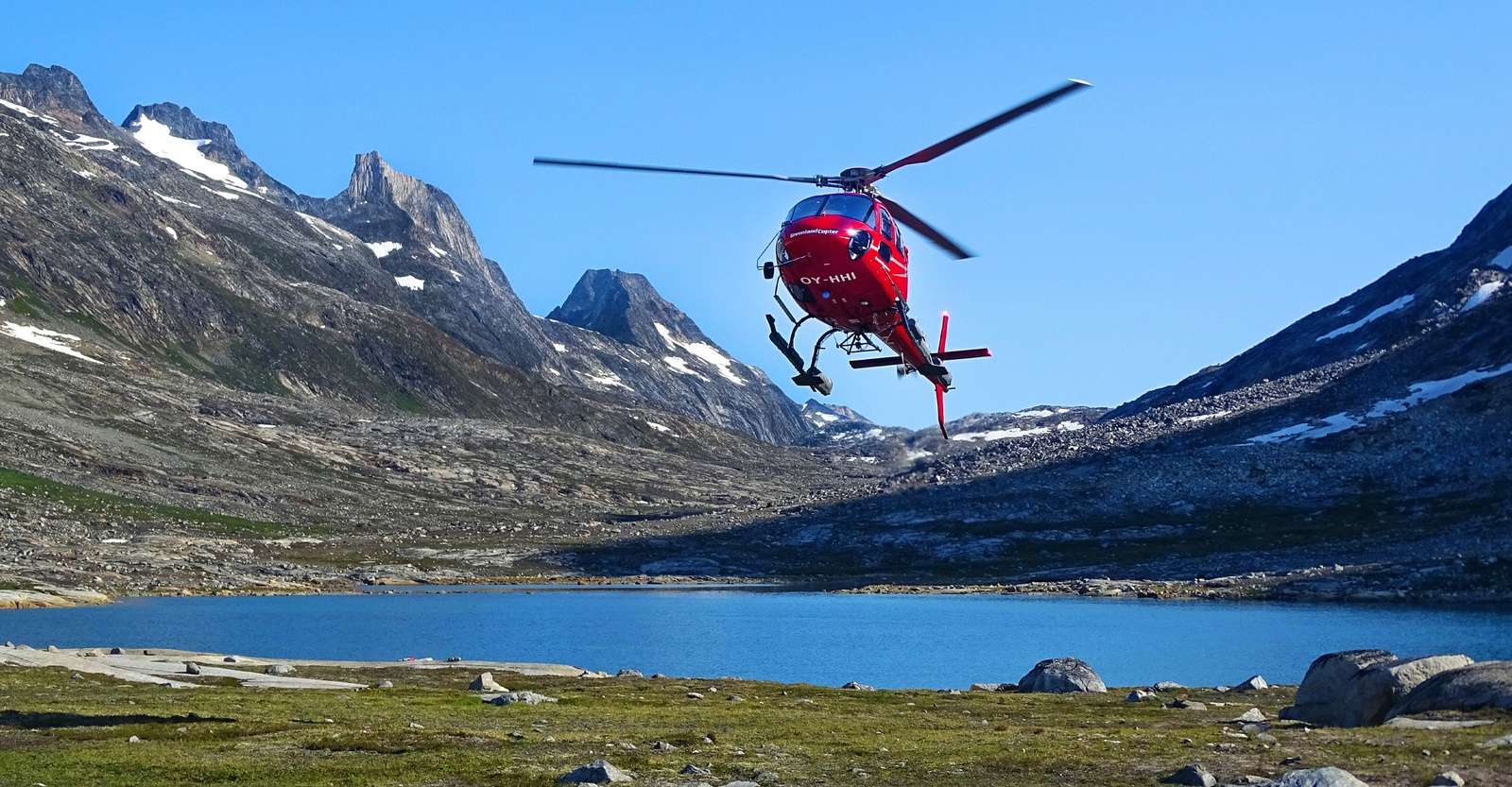 Helicopter, Kulusuk, East Greenland.