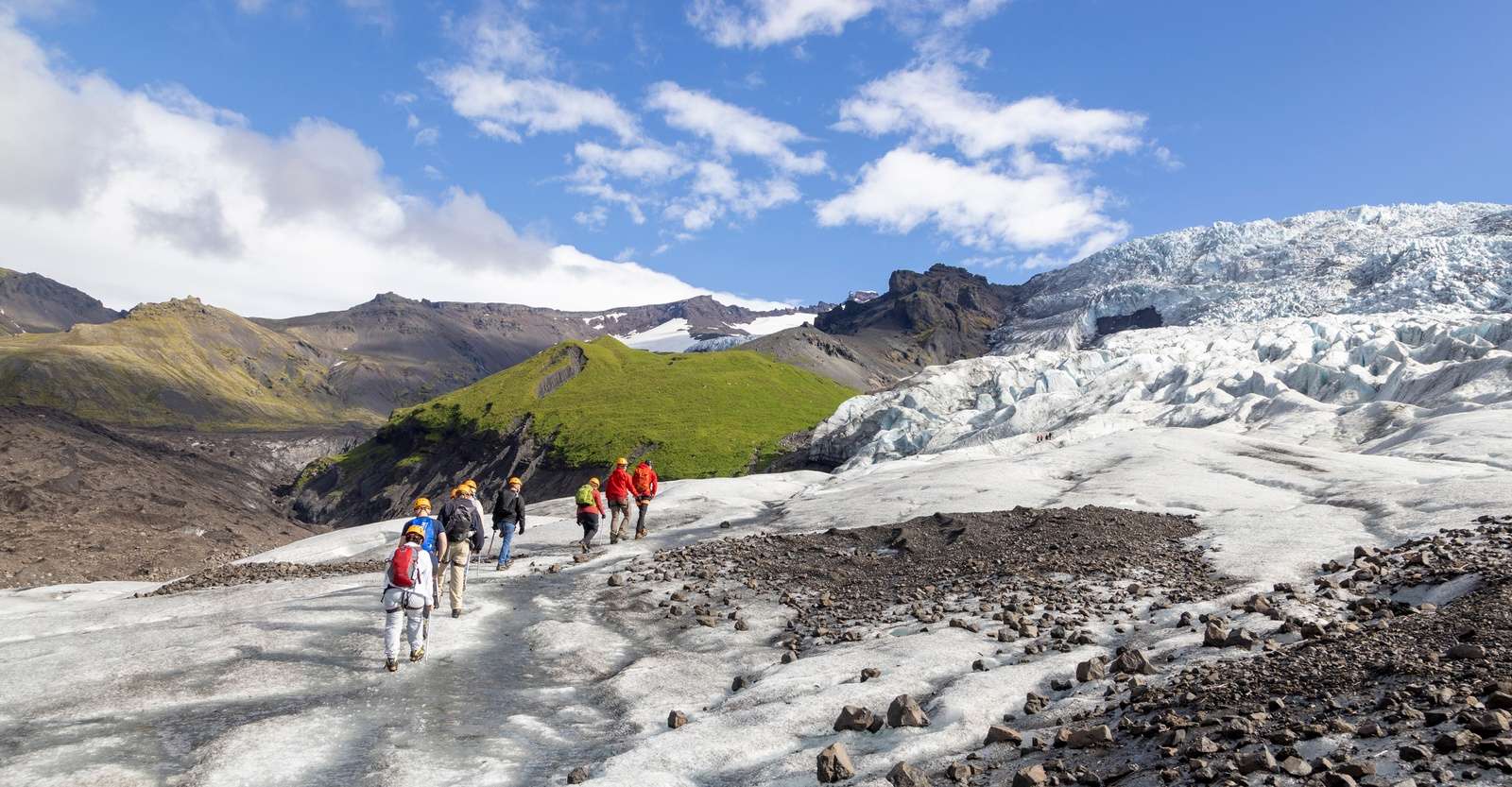Nat Hab guests hiking Vatnajokull glacier, Iceland.