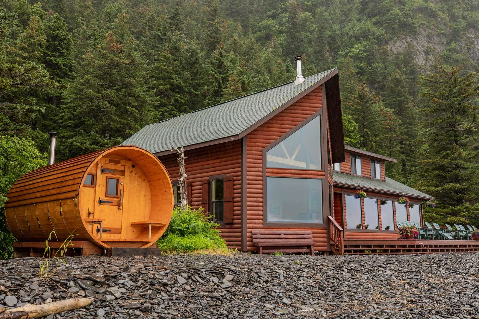 Kenai Fjords Wilderness Lodge, private Fox Island, Kenai Peninsula, Alaska.